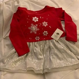 Darling snowflake dress with sparkly sequin skirt